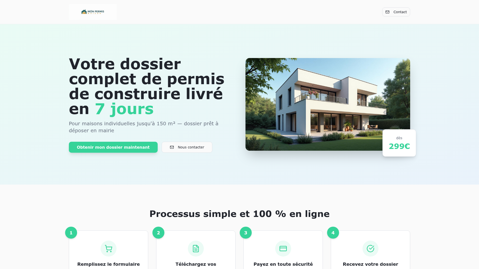 Aperçu du site Mon Permis Maison