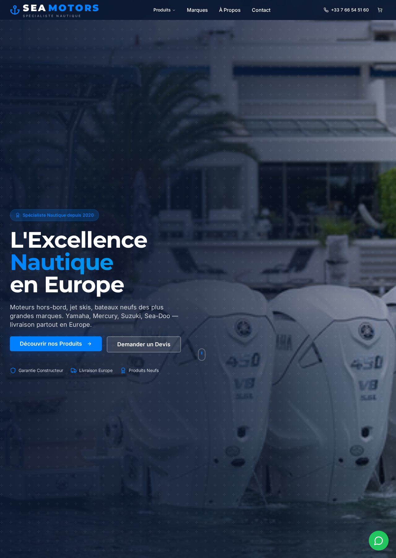 Aperçu du site Sea Motors
